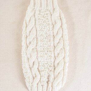 Free People Cream Cable Knit Dog Turtleneck Sweater XS FRENCH knot